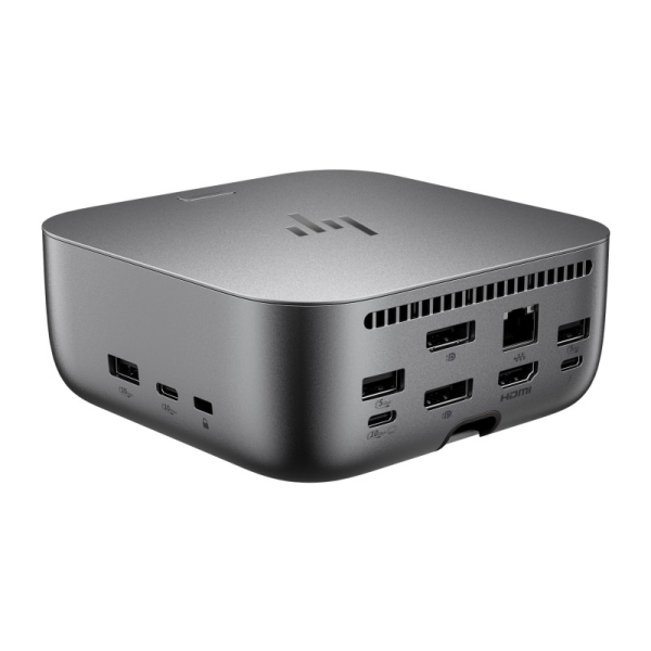 hp dock g6 280w thunderbolt 4 con 11 puertos 3xusb c, 5xusb a, 2xdisplay port, 1xhdmi, 1xrj 45 alimentacion hasta 100w via usb‑c pd color gris