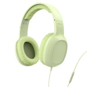 hama fun c auriculares con microfono omnidireccional cable 1.2m diadema ajustable almohadillas de cuero color verde