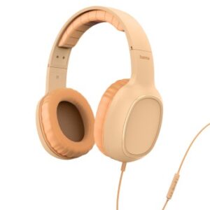 hama fun c auriculares con microfono omnidireccional cable 1.2m diadema ajustable almohadillas de cuero color naranja