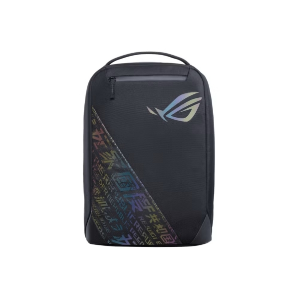 asus bp1501g rog mochila para portatil 17" bolsillo exterior de acceso rapido diseño y detalles holograficos rog color negro