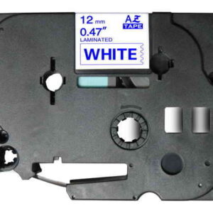 brother tze233 cinta laminada generica de etiquetas texto azul sobre fondo blanco ancho 12mm x 8 metros