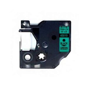 dymo d1 45019 cinta de etiquetas generica para rotuladora texto negro sobre fondo verde ancho 12mm x 7 metros reemplaza s0720590
