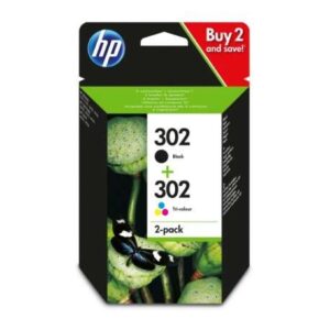 hp 302 negro + color pack de 2 cartuchos de tinta originales x4d37ae