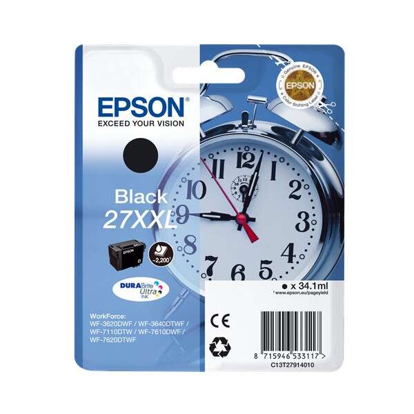 epson t2791 (27xxl) negro cartucho de tinta original c13t27914012