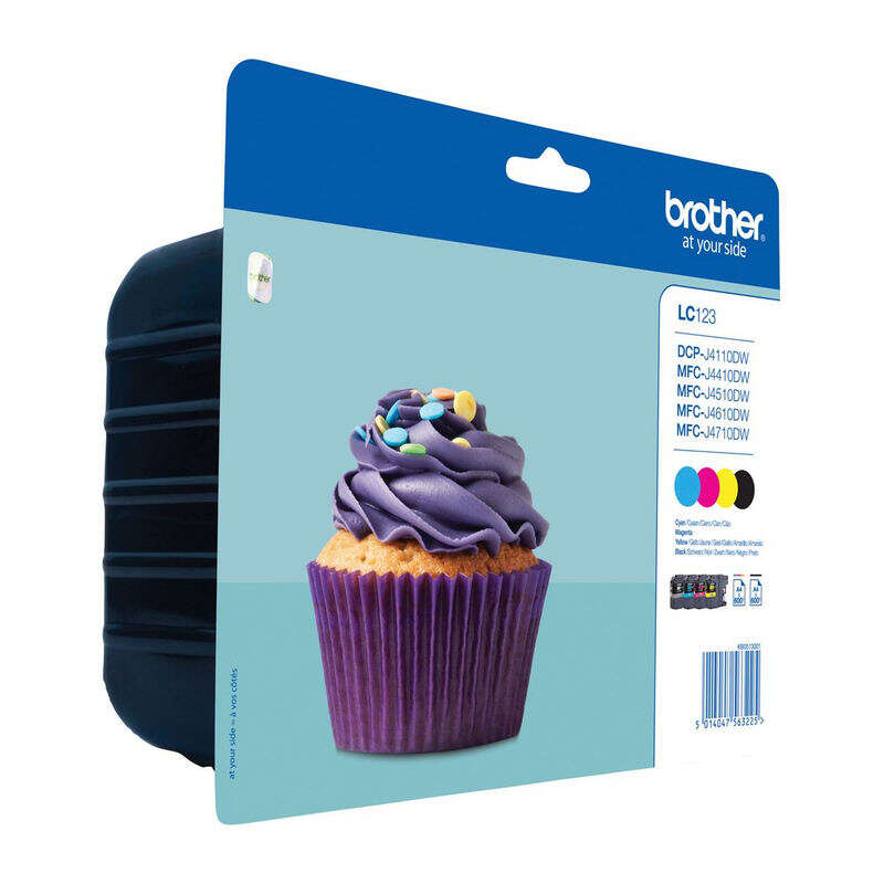 brother lc123 pack de 4 cartuchos de tinta originales lc123valbp