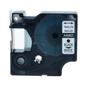 dymo d1 45803 cinta de etiquetas generica para rotuladora texto negro sobre fondo blanco ancho 19mm x 7 metros reemplaza s0720830