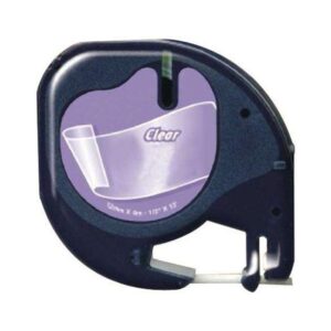 dymo letratag s0721530 cinta de etiquetas generica para rotuladora texto negro sobre fondo transparente ancho 12mm x 4 metros (12267)