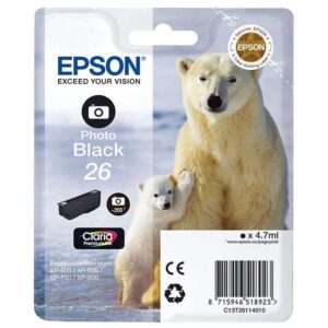epson t2611 (26) negro photo cartucho de tinta original c13t26114012