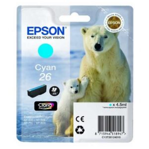 epson t2612 (26) cyan cartucho de tinta original c13t26124012