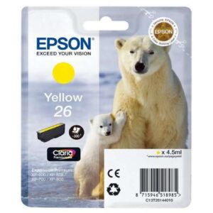 epson t2614 (26) amarillo cartucho de tinta original c13t26144012