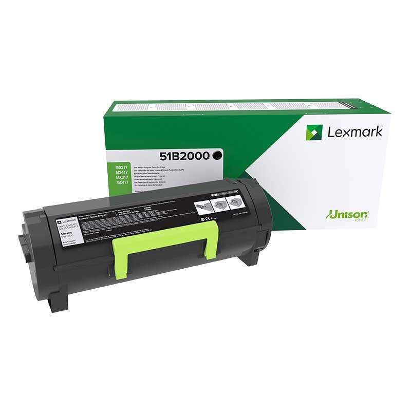 lexmark ms317/ms417/ms517/ms617/mx317/mx417/mx517/mx617 negro cartucho de toner original 51b2000