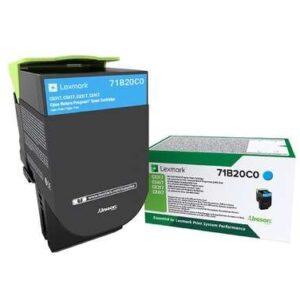 lexmark cs317/cs417/cs517/cx317/cx417/cx517 cyan cartucho de toner original 71b20c0/71b0020