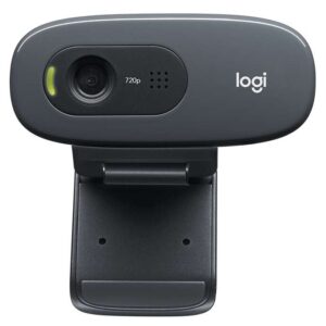 logitech c270 webcam hd 720p 3mpx usb 2.0 microfono integrado angulo de vision 60º enfoque fijo cable de 1.50 color negro