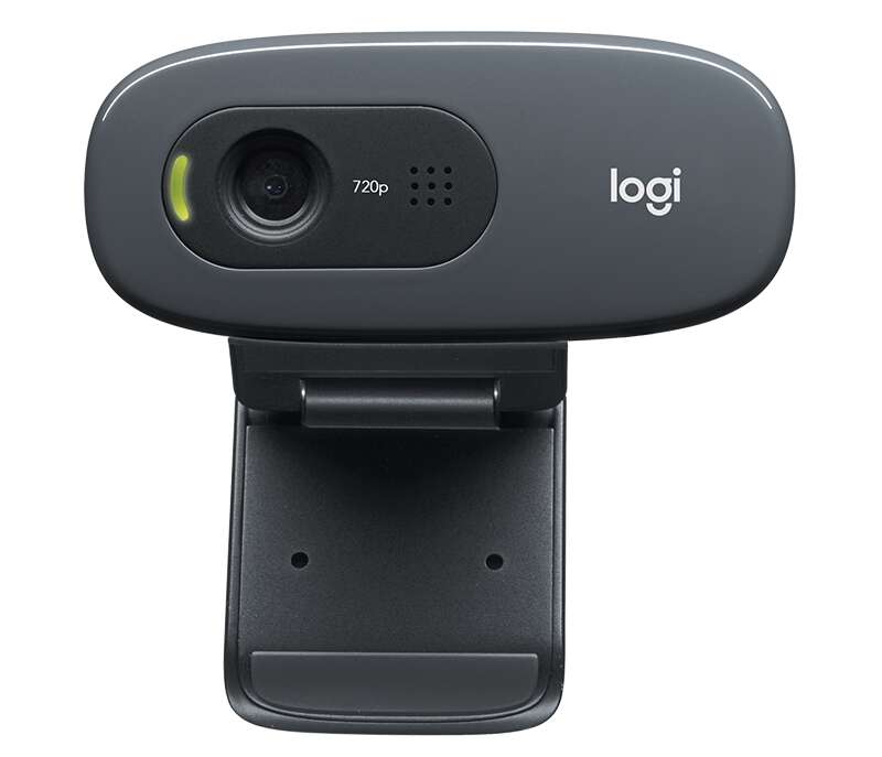 logitech c270 webcam hd 720p 3mpx usb 2.0 microfono integrado angulo de vision 60º enfoque fijo cable de 1.50 color negro