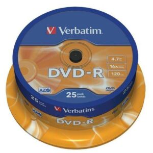 verbatim dvd r 16x 4.7gb (tarrina 25 uds)