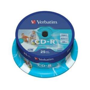 verbatim cd r printables 52x 700mb (tarrina 25 uds)