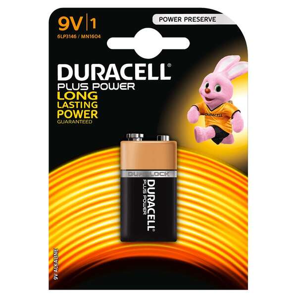 duracell mn1604b1 pila alcalina 9v 6lp3146 plus power (1 unidad)