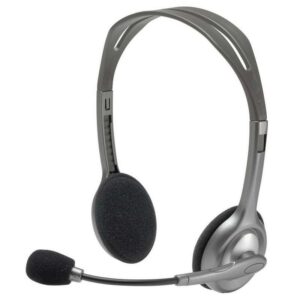 logitech h110 auriculares estereo con microfono plegable diadema ajustable jack 3.5mm cable de 1.80m color gris