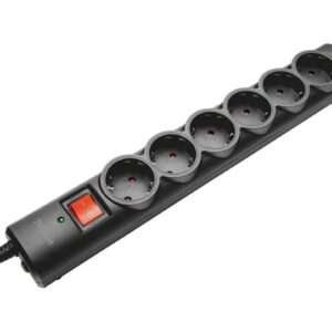 trust 21059 regleta de 6 tomas + proteccion surge negra