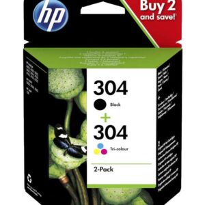 hp 304 negro + color pack de 2 cartuchos de tinta originales 3jb05ae