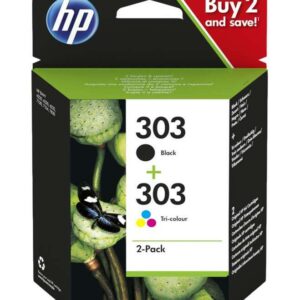 hp 303 negro + color pack de 2 cartuchos de tinta originales 3ym92ae