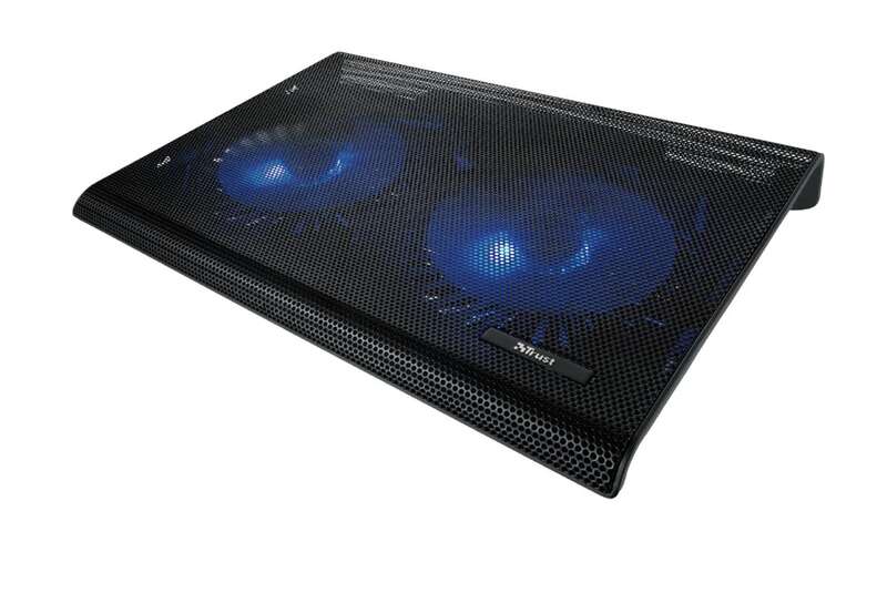 trust base de refrigeracion para portatil hasta 17.3" usb iluminacion led azul 2 ventiladores de 125mm 800 rpm 360 x 280mm cable de 55cm color negro